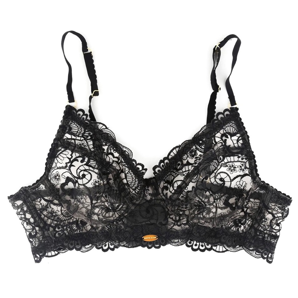 Nette Rose Dahlia Cup Bra - 32C (Black Bralette)